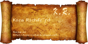 Koza Richárd névjegykártya