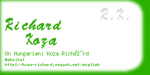 richard koza business card
